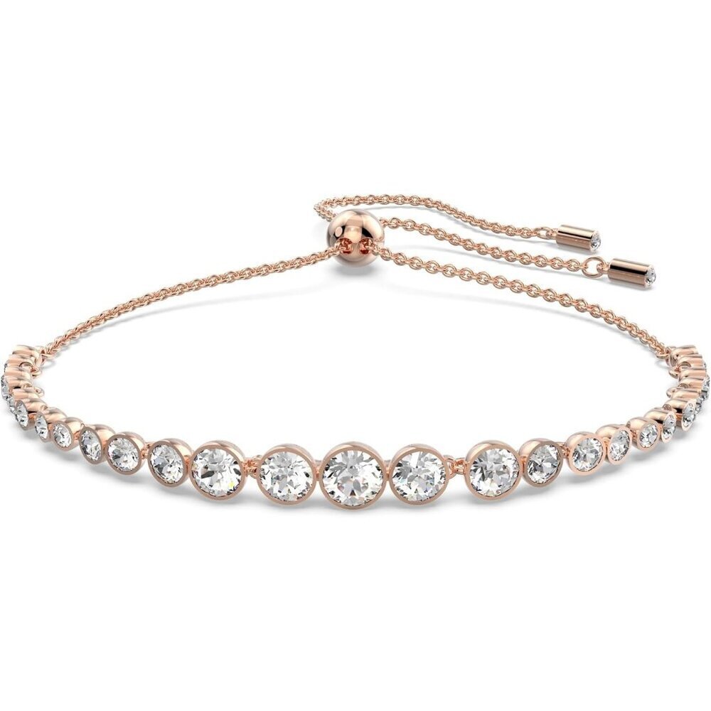Women's Clear Crystals Rose Gold Tone Tennis Bracelet Jewelry Collection